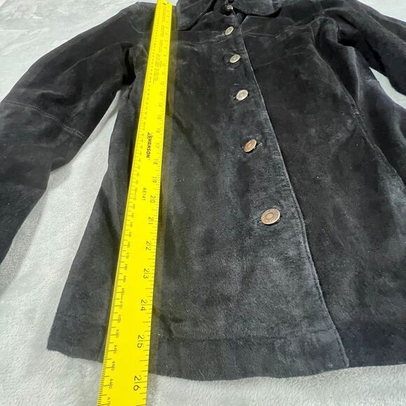 bp Black Suede Button-Front Blazer Jacket - Picture 6 of 12